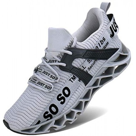 Mens Runing Shoes Walking Non Slip Blade Type Sneakers Grey