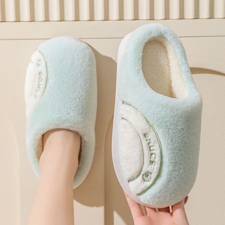 Non-Slip Home Winter Women's Cotton Mop Warm Plush Indoor Slippers